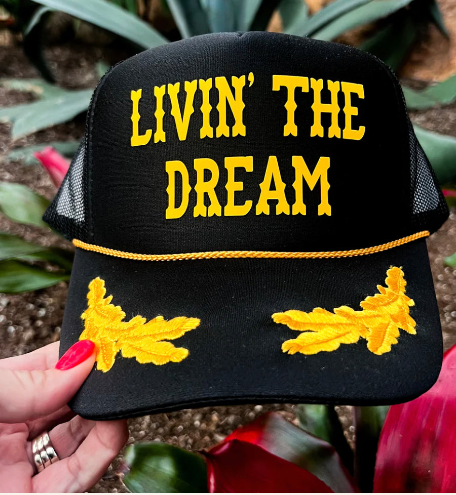 Livin' The Dream Embellished Black Trucker Hat