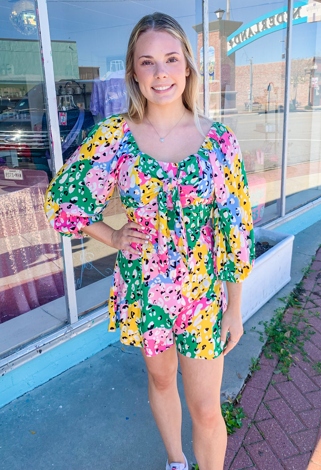 Spotted By You Colorful Leopard Romper