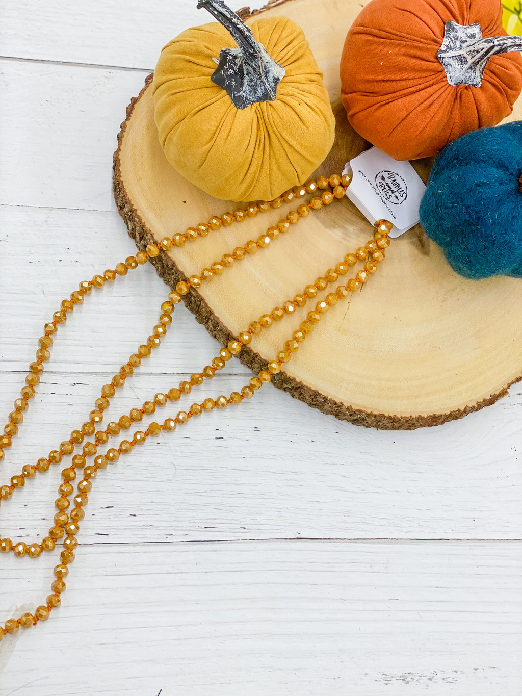 Mustard Seed - Beaded Necklace 60"