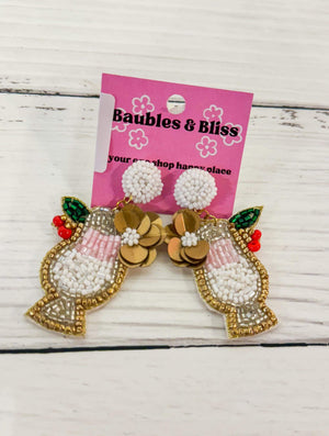 Happy Hour Beaded Drink Earrings