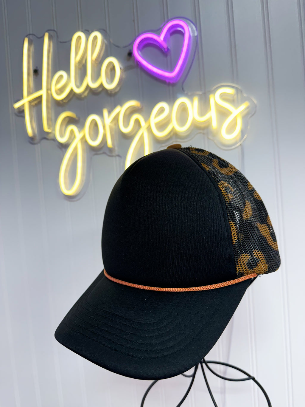 Leopard Mesh Back Trucker Hat