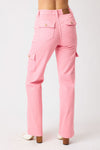 Rosie - Pink High Waist Cargo Pocket Judy Blue Jeans