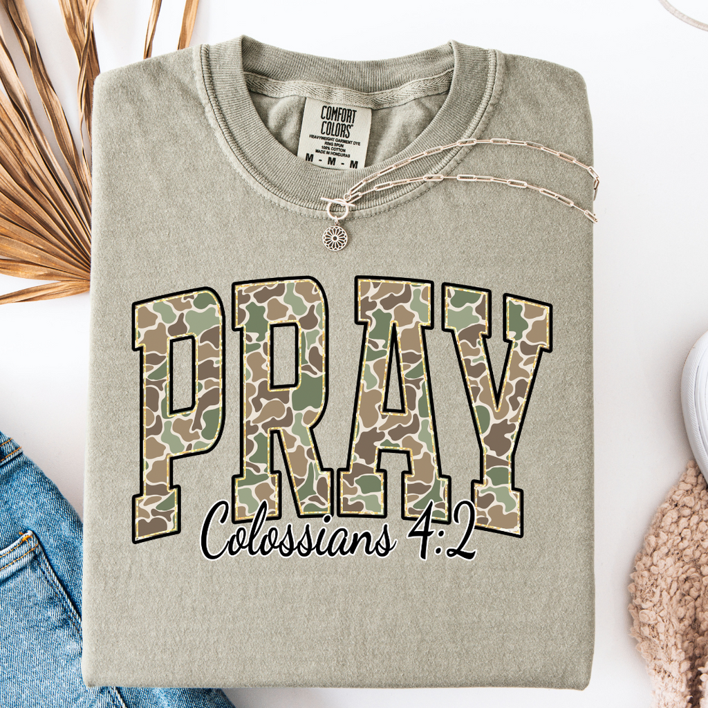 Camo Pray Graphic Tee