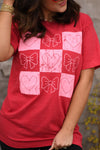 Checkered Bows & Hearts Tee