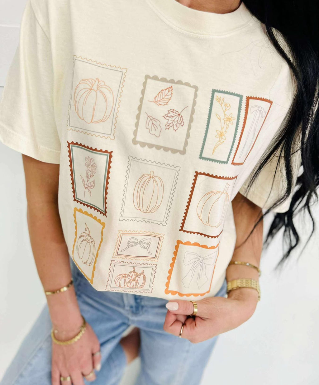 Fall Stamps Natural Tee