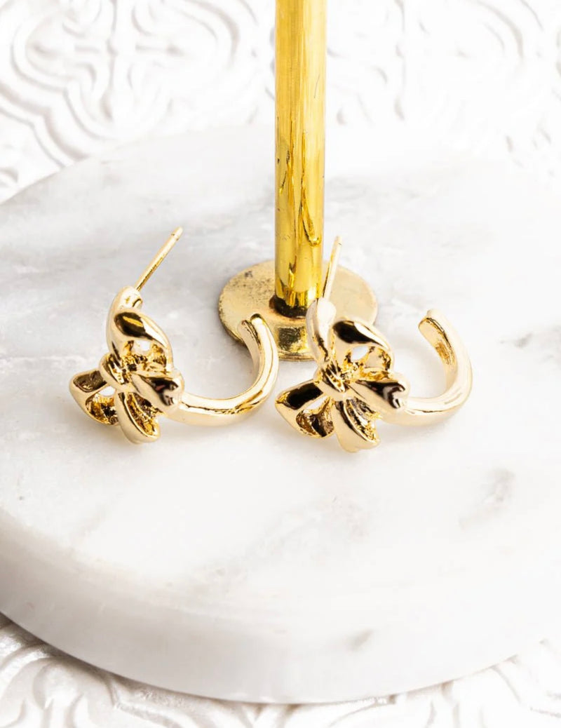 Kaila Gold Bow Hoop Earrings