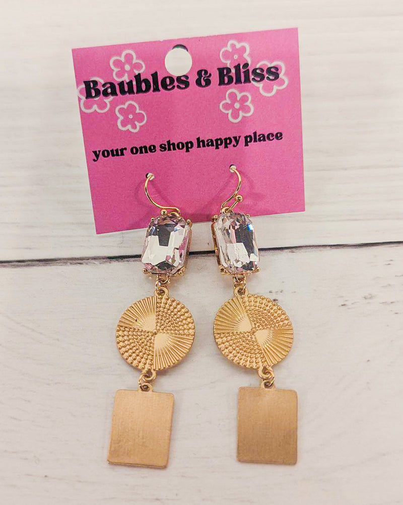 Touch of Sparkle Gold Metal Earrings