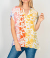 Day In The Garden Colorful Floral Silk Top