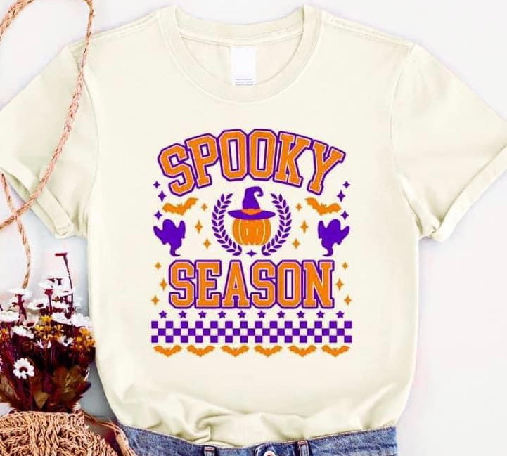 Spooky Season Retro Vibes Cream Tee