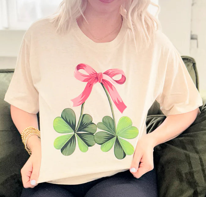 Cherry Clovers Oatmeal Tee