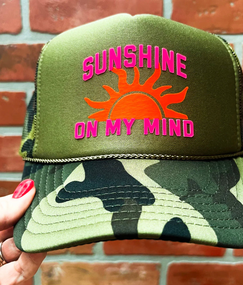 Sunshine On My Mind Camo Trucker Hat
