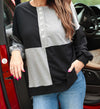 Baker Black & Gray Color Block Top - JESS LEA