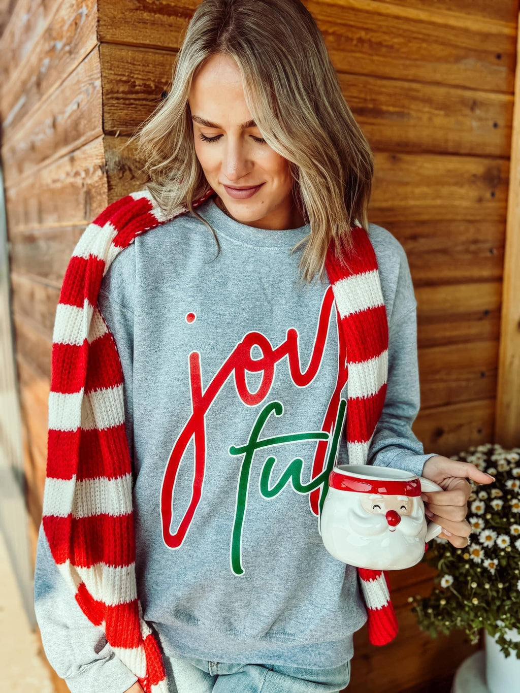 PREORDER Joyful Script Gray Sweatshirt