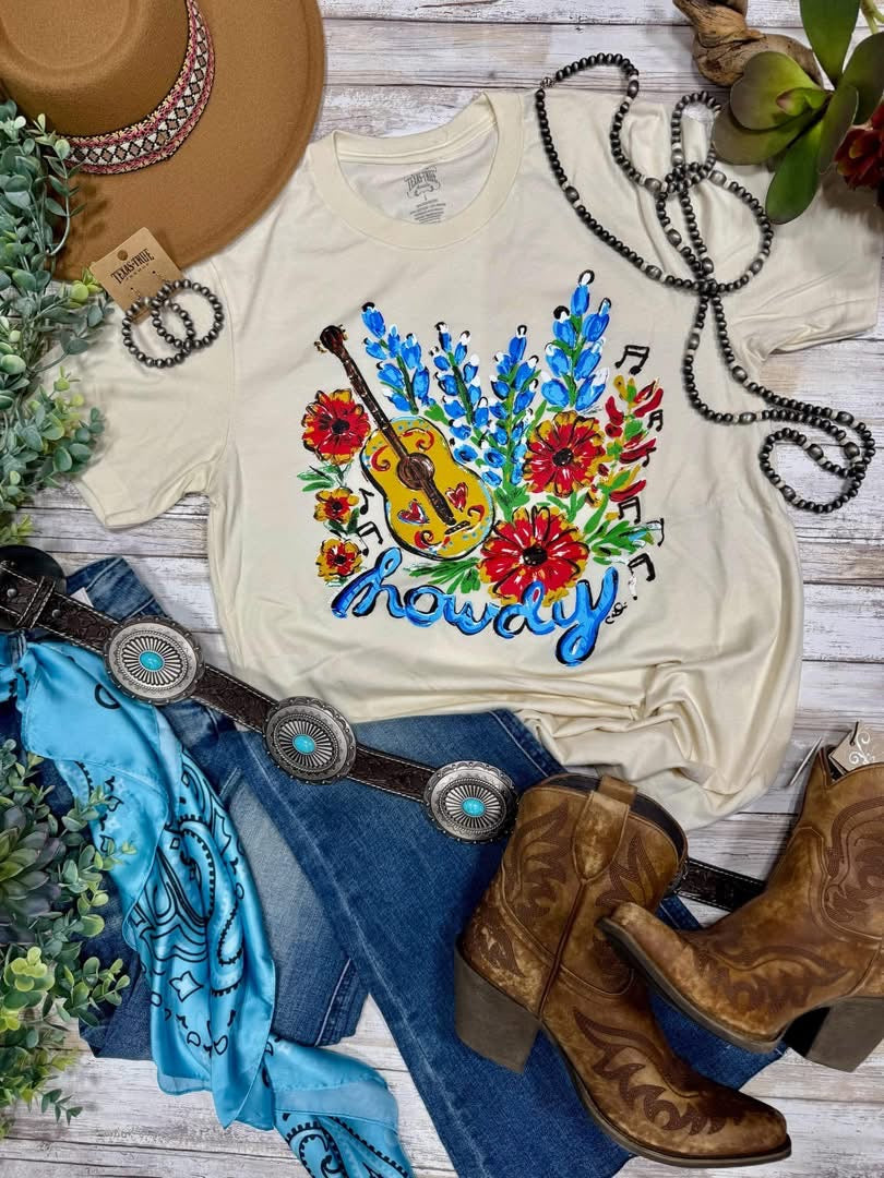 PREORDER Callie Ann Howdy Bluebonnet Bella Canvas Tee