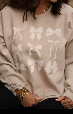 White Bows Cream Sweatshirt