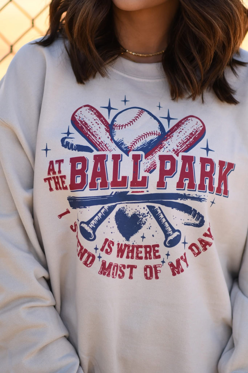 PREORDER At the Ballpark Gildan Sand Sweatshirt