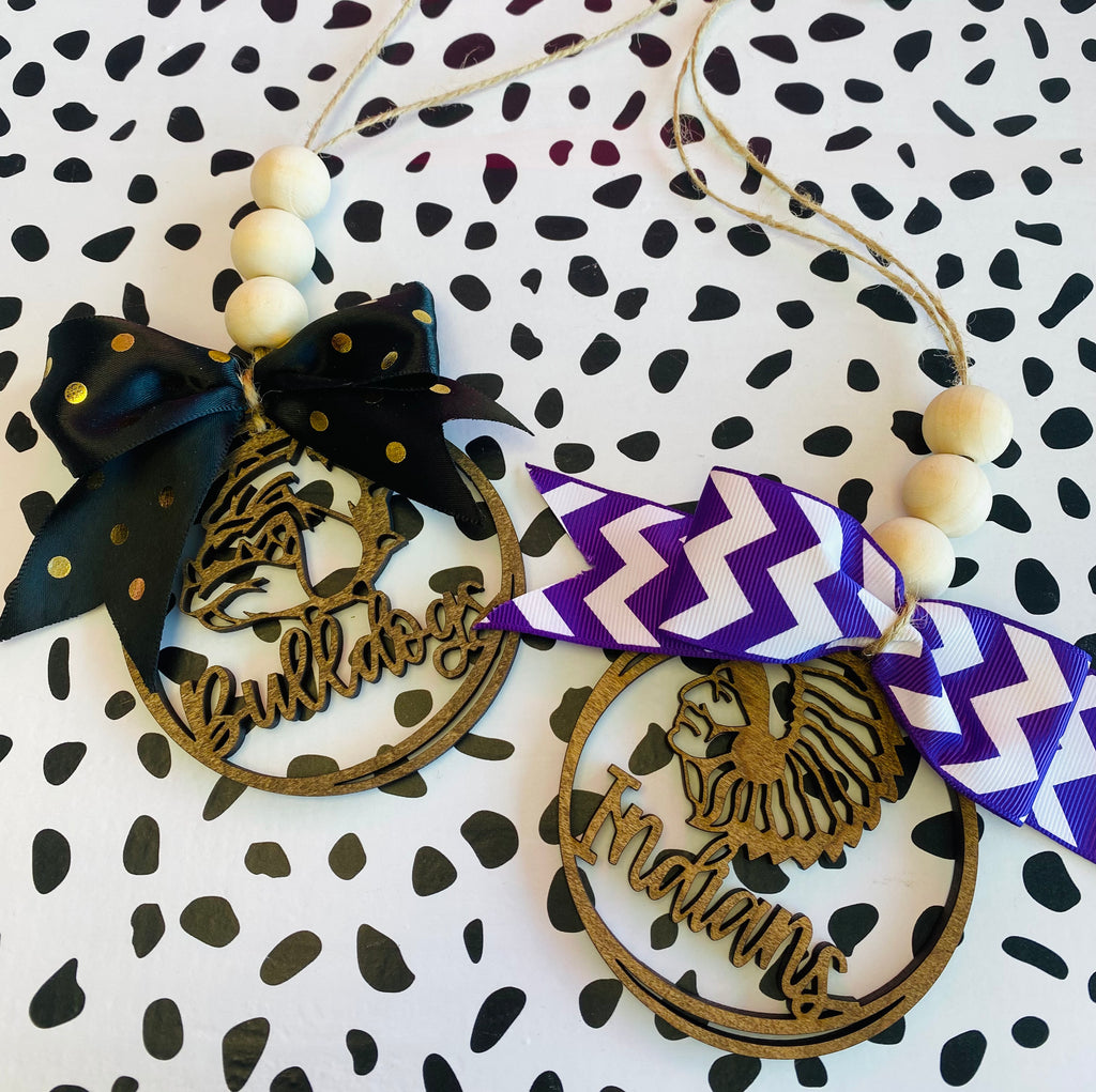 School Spirit Wooden Car Charm