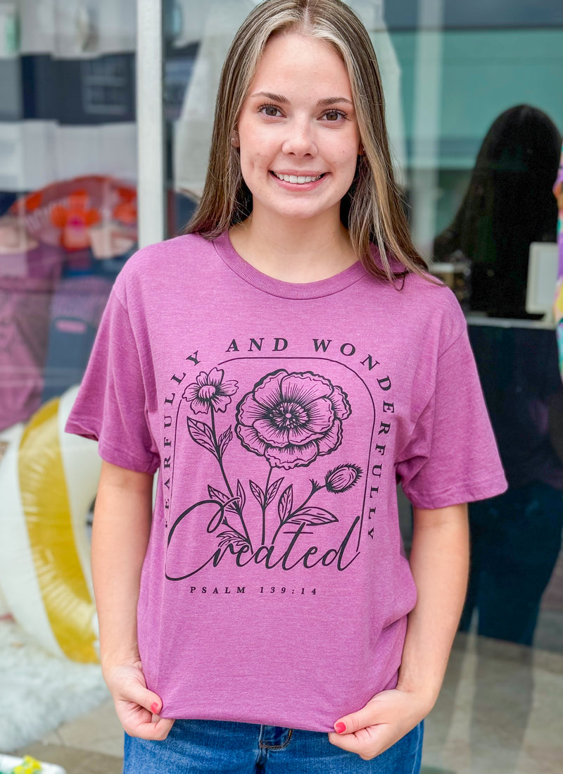Fearfully & Wonderfully Created Black Sketch Floral Tee