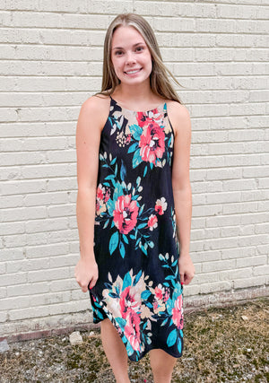 That Summer Feeling Deep Navy Floral Dress