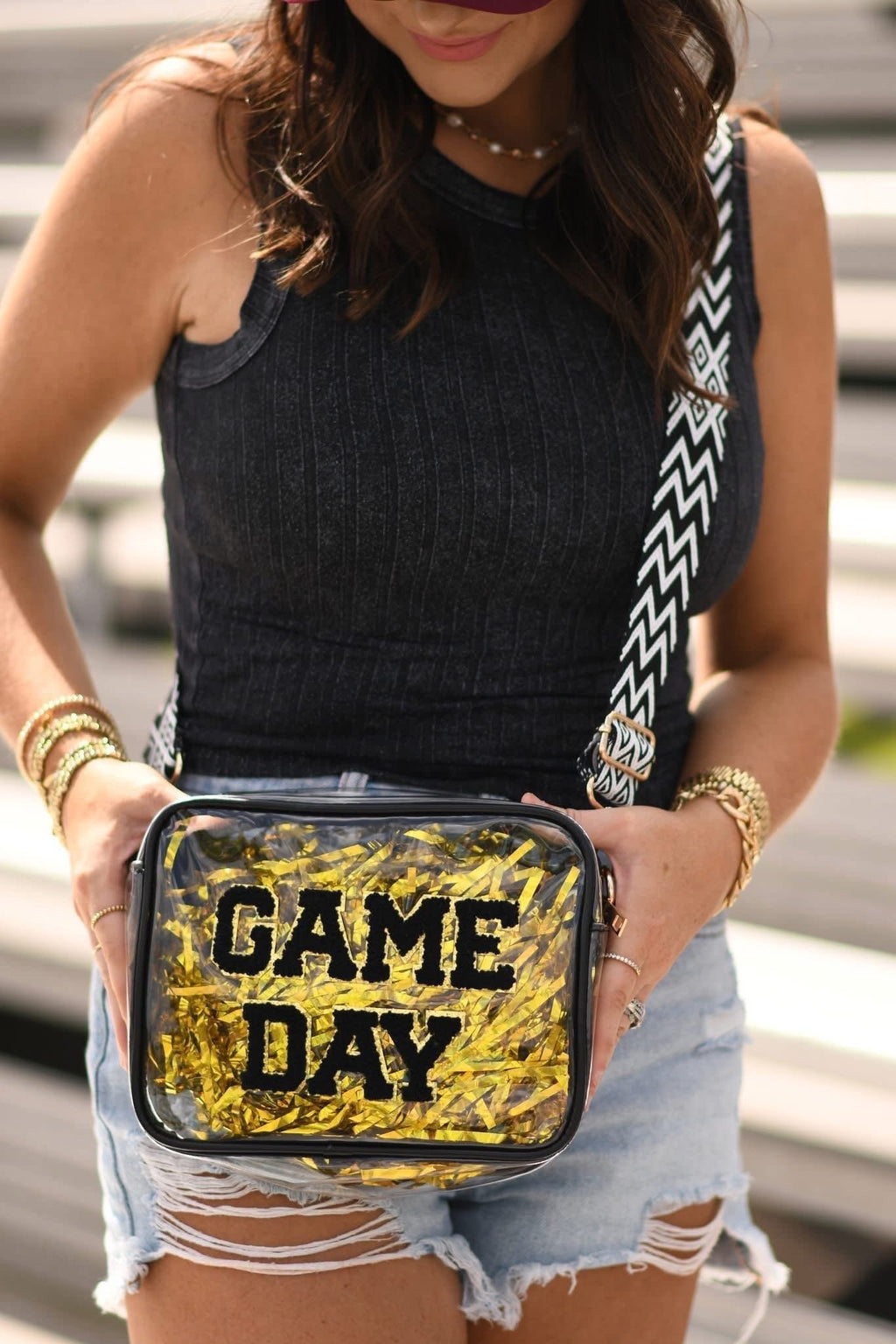 Game Day Patch Clear Bag with Embroidered Strap