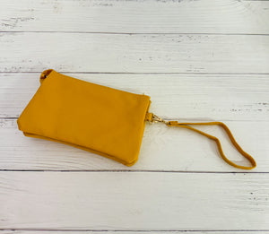 Fall Ready Vegan Leather Wristlet & Crossbody Bag