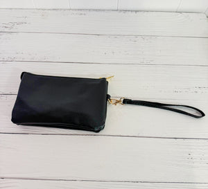 Fall Ready Vegan Leather Wristlet & Crossbody Bag