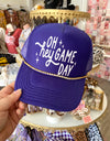 Oh Hey Game Day Trucker Hat with Bling Chain