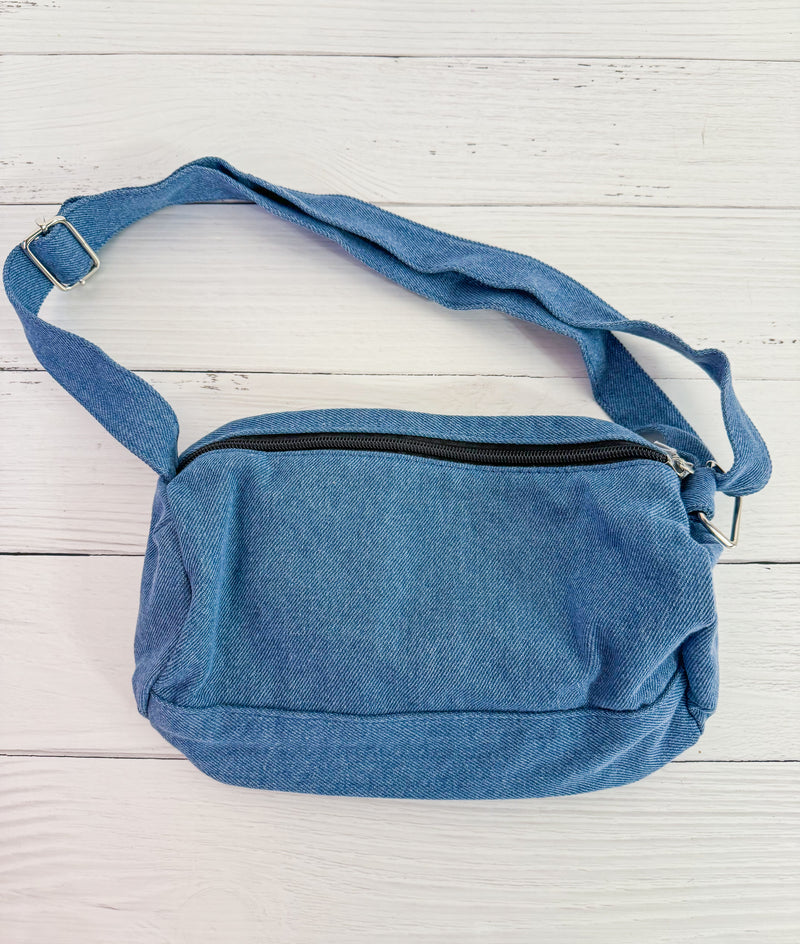 Denim Mini Square Crossbody Bag