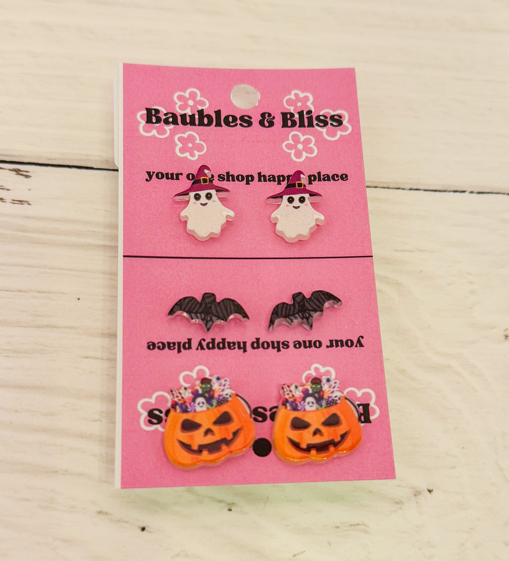 Spooky Vibes Stud Earring Set of 3