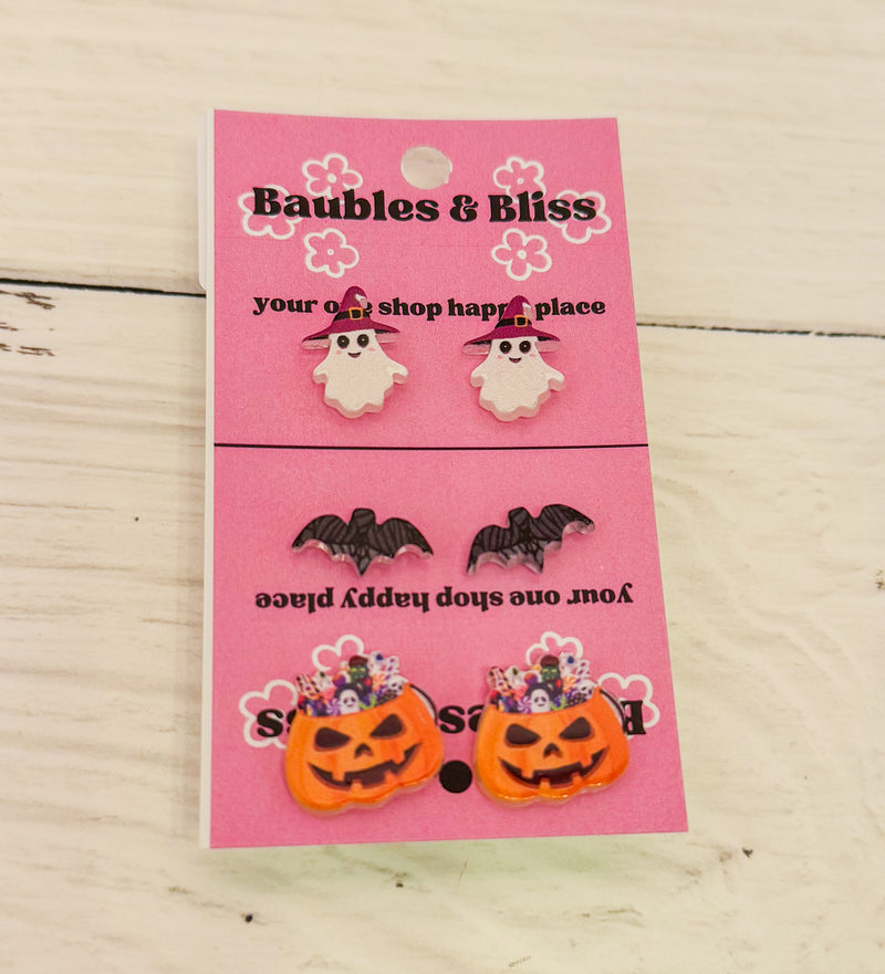 Spooky Vibes Stud Earring Set of 3