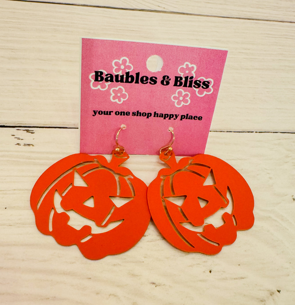 Matte Jack-O-Lantern Earrings