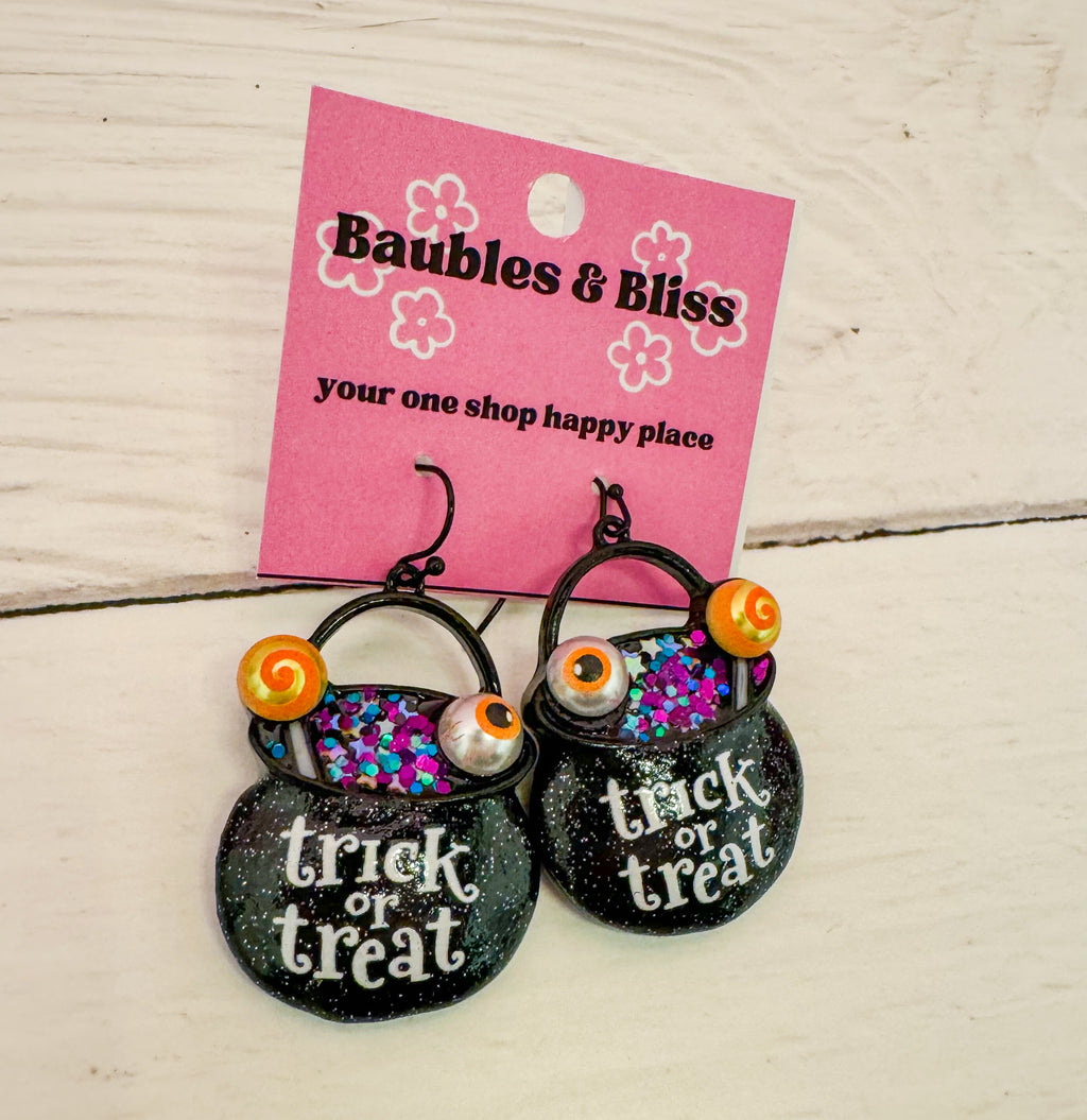 Trick or Treat Cauldron Earrings