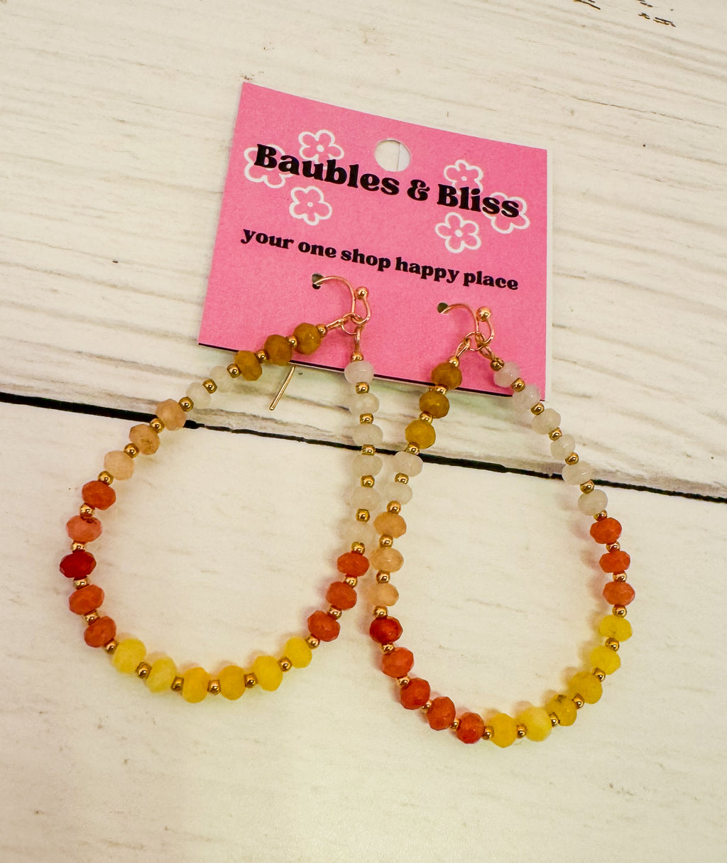 Colors of Fall Loop Beaded Earrings