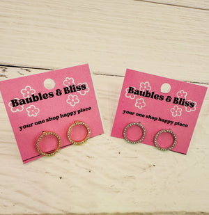 In Style Circle Bling Stud Earrings