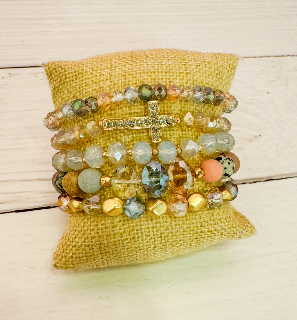 Keep the Faith Soft Neutrals Bracelet Stack