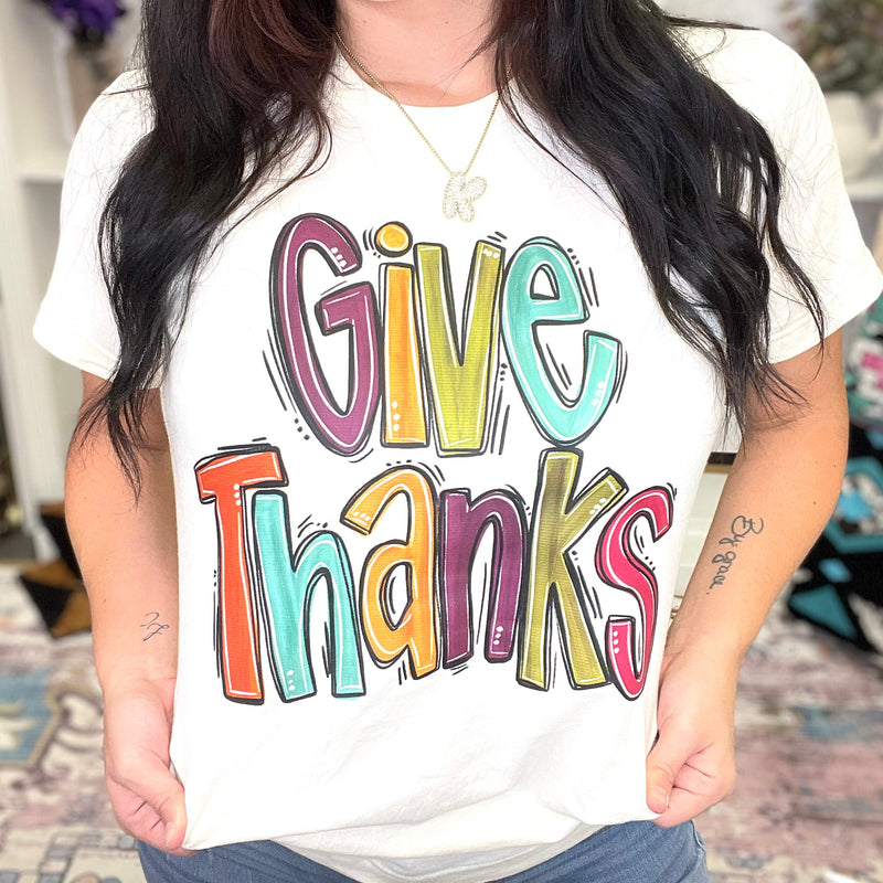 Fall Colors Give Thanks Graphic Tee