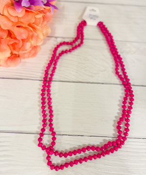 Party Pink - Beaded Necklace 60"
