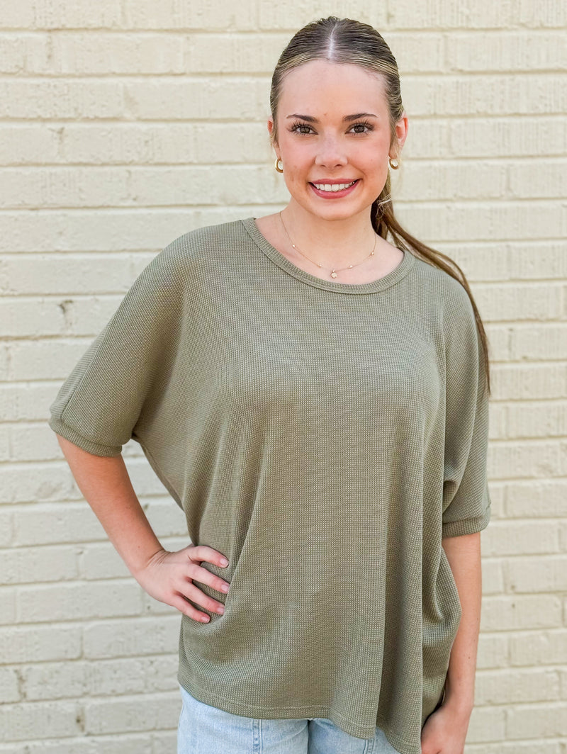 A Perfect Feeling Oversized Top in Olive