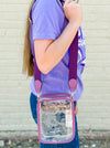 Purple Small Clear Crossbody Bag