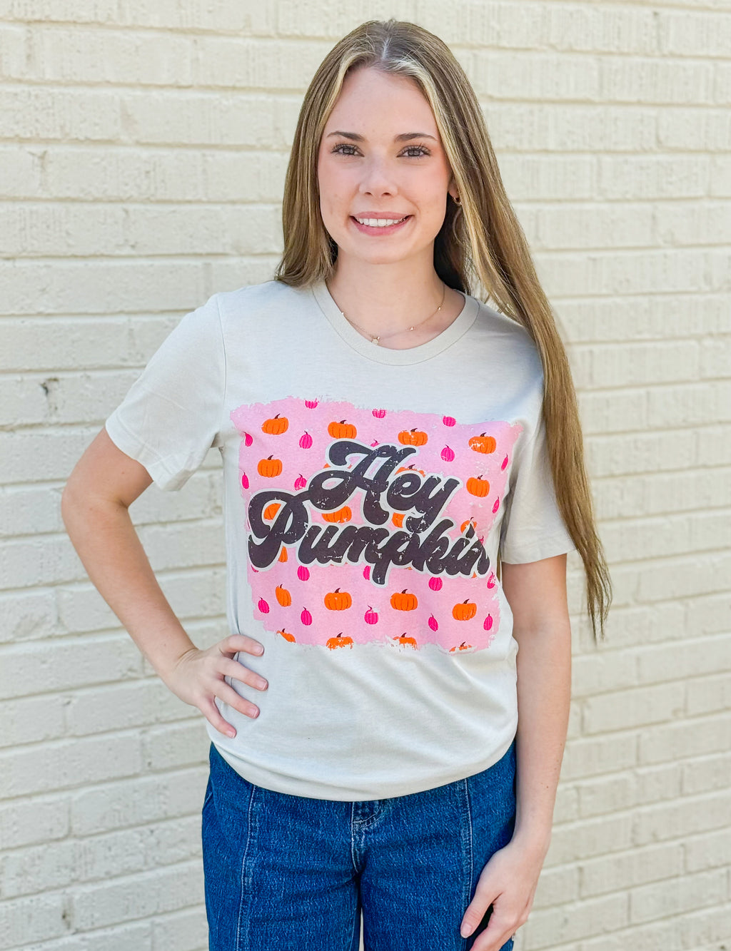 Hey Pumpkin Heathered Dust Tee