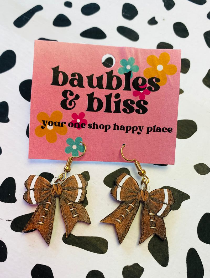 Football Bow Earrings