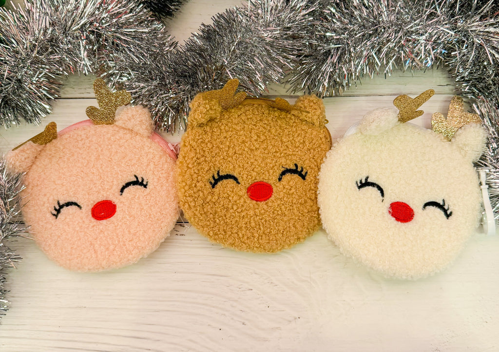 Plush Reindeer Coin Purse Keychain