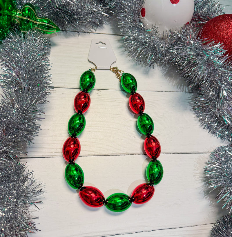 Merry & Bright Bulb Christmas Necklace