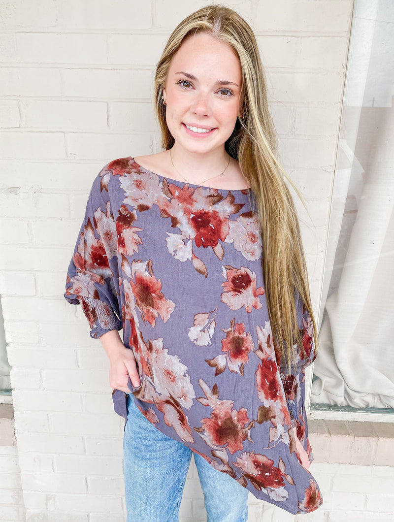 Grey Gardens Floral Print Tunic Top