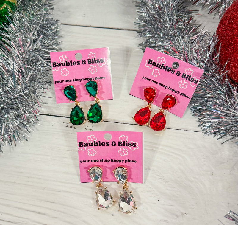 All That Glitz Gem Drop Earrings