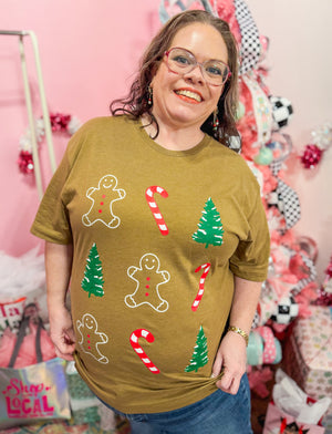 Gingerbread Christmas Pattern Tee