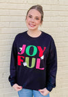 Joyful Vibes Black Pullover Top