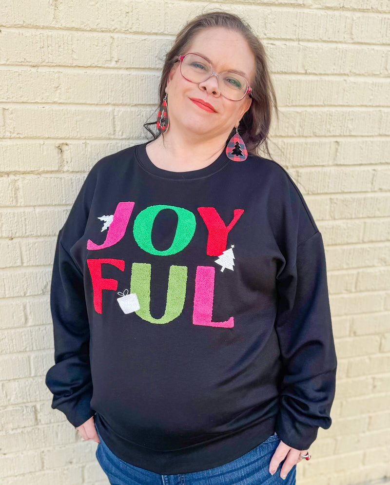 Joyful Vibes Black Pullover Top