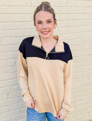 Carson Color Block Quarter Zip Pullover