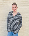 Hayden Houndstooth Quarter Zip Pullover